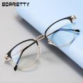 Business Blue Ray Blocking Metal Glasses,Men Women Anti Blue Light Computer Goggles,Myopia Prescription Glass Frames F4908. 