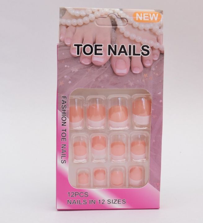 Beautiful%2012%20Pieces%20Fake%20Foot%20Nails%20With%20Glue%20For%20Parlor%20use%20(Press%20On%20Toe%20Nail%20With%20Glue%20For%20Women%20-%20Image%203