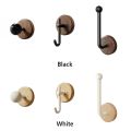 Northern Europe Wood Wall Mount Hook Self-adhesive Black White Wall-mounted Storage Hook Waterproof No Drill Towel Rack Ornament. 