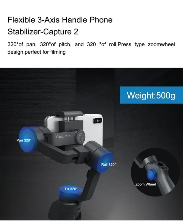 Funsnap%20Capture%202S%203-Axis%20Handheld%20Gimbal%20Stabilizer%20Focus%20Pull%20&%20Zoom%20For%20Smartphone%20Camera%20Video%20Record%20Bluetooth%20Vlog%20Live%20-%20Image%208