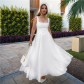 Women'S 2025 Spring and Summer Square Neck Wide Strap Flowing Midi Dress Wedding Guest Ball Cocktail Dress. 
