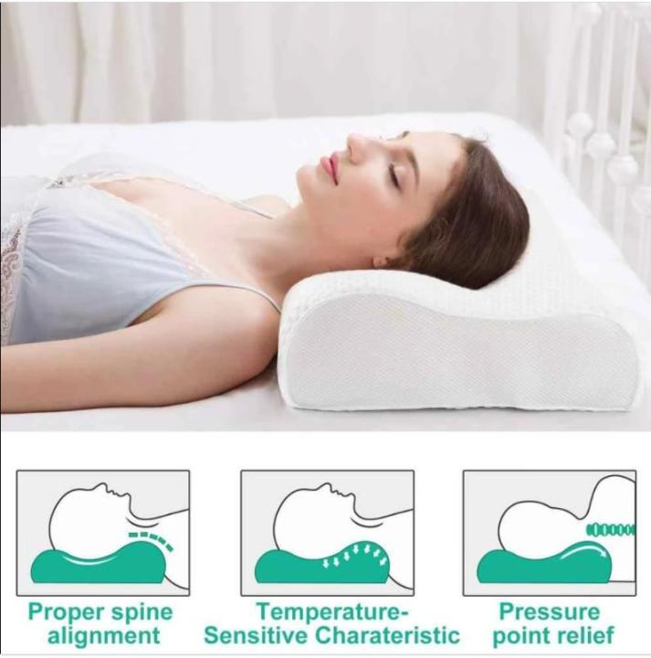 Natural Latex Pillow Sleeping Bedding Cervical Massage Pillow Neck Bonded Care Anti-Snoring Memory Pillow, Zero Gravity Memory Pillow