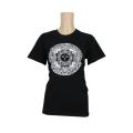 Pack Of 3 Mandala Printed 100% Cotton T-Shirt For Women- Black/White/Sky Blue. 