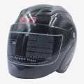 Shell Black Glossy Finish Single Visor Half Helmet. 