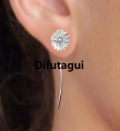 Difutagui Delysia King 2021 New Daisy Earrings Cute Girls High Quality Sunflower Long Ear Studs Gift for Best Friend. 