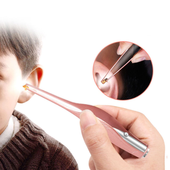 Luminous Visual Ear Scoop with Lamp Baby Ear Nose Excrement Tweezers ...