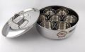 Stainless Steel Masala Box-9" ( Approx.)-HotStar - Premium Quality-For Easy Cooking By Organizing Favorite Spices At One Box. 
