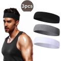 3Pcs/Set Fashion Moisture Wicking Sports Headband Sweat Absorbing Solid Color Gym Sweatband Elastic Running Headband Cycling. 
