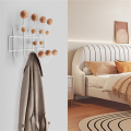 Iron Coat Rack with Solid Wood Ball Wall Hook. 