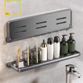Trendiq Foldable Bathroom Shelf Compact Wall-mounted Bathroom Storage Rack for Small Spaces Easy to Install Travel-friendly Shelf for Rvs. 