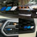 NAMUNY Car Under Seat Outlet Heater Floor Air Duct Vent Grille with Front Grille Badge Tri-Color Emblem Badge with Mounting. 