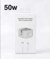 50W / 25W / 20W Fast Charger USB-C to Lightning Cable | Genuine Three-Pin Power Adapter for i-Phone X to 14 Pro Max | Safe & Rapid Charging. 