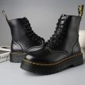 Tirpal Sole Martin Black lace up Solid Boot for Men (NAVYA Store). 