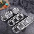 /2/3/4 Compartment Home Stainless Steel Kitchen Vinegar Spice Plates Sauce Dish Seasoning Container Condiment Tray. 