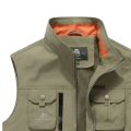 Army Green Color Polyester Front Pocket Design Half Jacket For Men | Trendy Solid Regualr Fit Sleeveless Jacket For Men. 