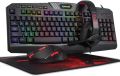 Redragon S101 Wired RGB Backlit Gaming Keyboard and Mouse, Gaming Mouse Pad, Gaming Headset Combo All in 1 PC Gamer Bundle for Windows PC – (Black). 