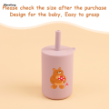 Wenefang 150ML Baby Silicone Cup with Exquisite Pattern Lid Portable Drink 2025 Straw Cup Children Leak-proof Feeding Grandma Bottle Cup. 