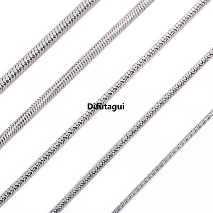 Difutagui%200.9/1.2/1.5/2/2.4mm%20Stainless%20Steel%20Square%20Snake%20Chain%20Special%20Necklace%20Silver%20Color%20For%20Men%20Women's%20Fashion%20Jewelry%20-%20Image%202