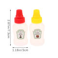 4Pcs Mini Condiment Squeeze Bottle Salad Dressing Ketchup Plastic Squeeze Jar MNP. 