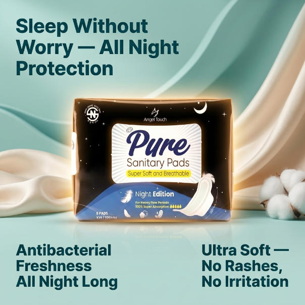 PURE%20Night%20Edition%20320mm%20%E2%80%93%20Overnight%20Protection%20Sanitary%20Pads%20%7C%208%20Pads%20%7C%20Anion%20Chip%20%7C%20Sumitomo%20SAP%20-%20Image%204