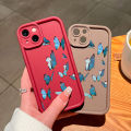 Hontinga for OPPO A58 4G Back Cover Blue Butterflies Pattern Ladder Soft Camera Protection Rubber Phone Case. 