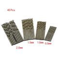 Spreeshop 40 Pieces 0.5mm-2.0mm Straight Shank Mini Drill Bit Set Tiny Mini Small Drill Bits Full-Ground HSS Twist Drill for Dil. 