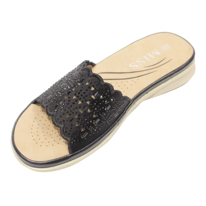Black%20Miss%20Netted%20Design%20Slippers%20For%20Women%20-%20Image%203