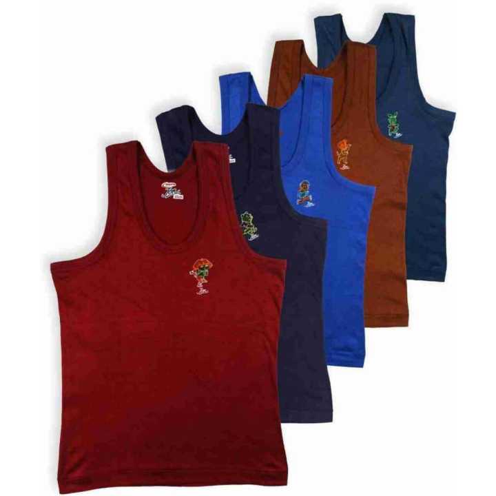 PACK Of 6 Colour Vest/ Sando/ Sleeveless for Kids & Boys  By Rc