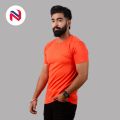 Nyptra Orange Solid Premium Muscle Fit Cotton T-Shirt For Men - Fashion | T-Shirts For Men | Men's Wear | T-Shirts |. 