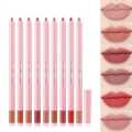 12 Colors Nude Matte Lipstick Pen Lip Liner Pencil Waterproof Long Lasting Lipgloss Plum Pink Plump Lip Stain Korean Makeup. 