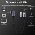2 IN 1 OTG Elbow USB Type C to 3.5 mm AUX Jack Audio Headphone Adapter Splitter 60W Fast Charging for Samsung Xiaomi iPhone 15. 
