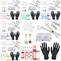 1Set Tongue Eyebrow Nose Belly Button Body Jewelry Piercing Rings Clamp Gloves Needles Tool Kit Ear Plug Prong Studs SEVICH. 