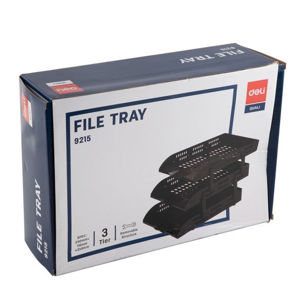 Deli Plastic File 3 Tray 9215