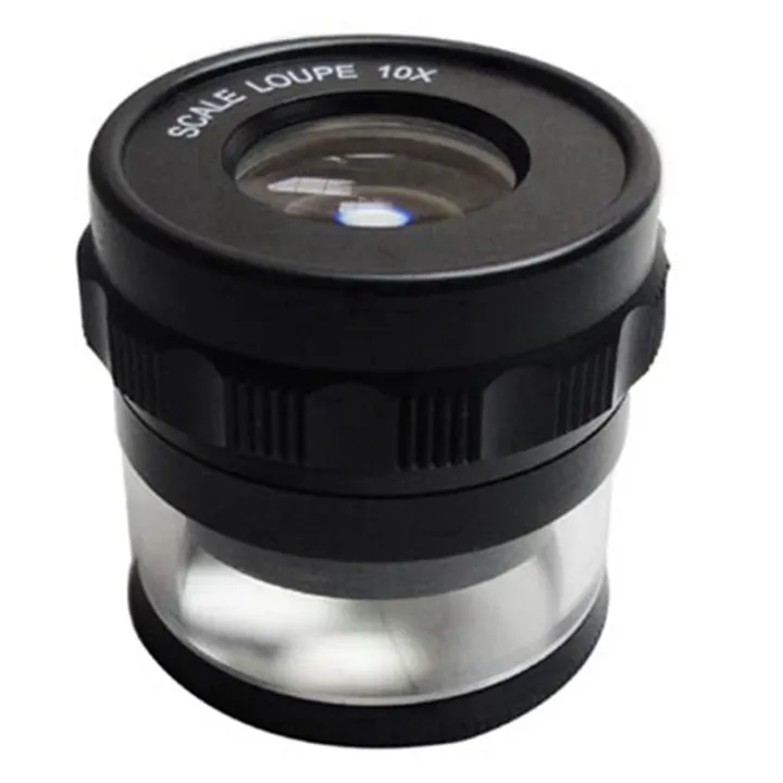 NCANRUI 2 PCS 10X Stand Measuring Magnifier Scale Loupe Magnifying ...