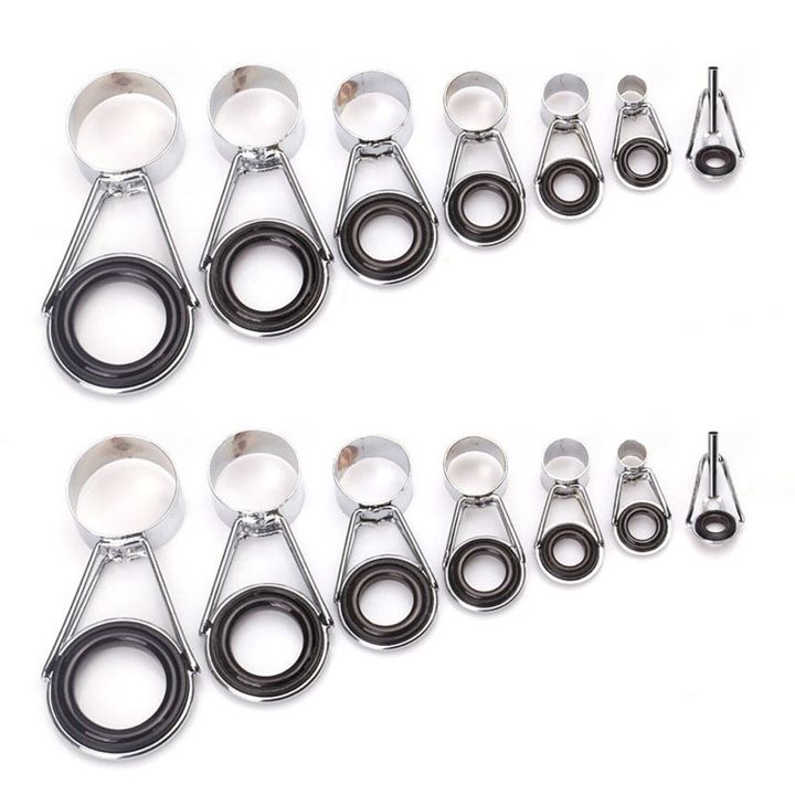 OYPFXMI 14Pcs Fishing Rod Guides Tip Sizes Telescopic Tip Repair