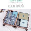 Travel Storage Printed Clothes Packing Cubes Space Savers Bags Cosmetics/Underwear/ Socks/Shoes Organizer Pouch Pack of 6. 