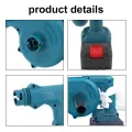 Rechargeable 2-in-1 Blowing and Suction Leaves Dust Collector High Power Cordless Electric Air Blower Multifunctional Portable Vacuum Cleannig Blower Home and Car Cleaning Accessory. 
