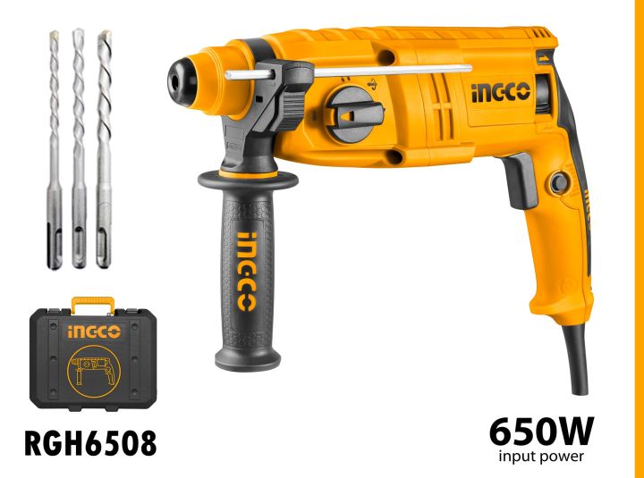 INGCO Rotary Hammer SDS Plus Chuck System 650W drill machine RGH6508 IPT Daraz .np