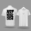 "Art Is Freedom" Graphic Print White T-Shirt- Front & Back Design. 