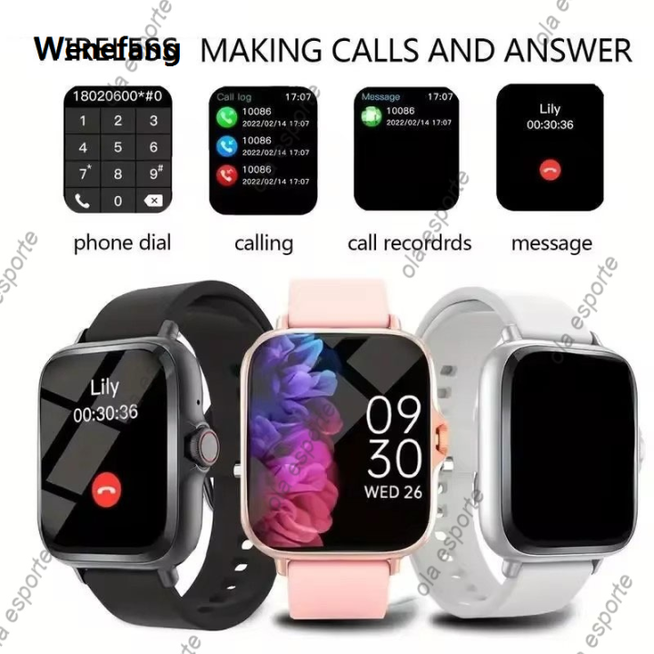 Wenefang 2024 Smart Watch For Men Women Gift Full Touch Screen Sports Fitness Portable Watches Bluetooth Calls Digital Smartwatch Wristwatch