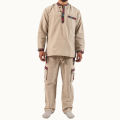 Binay Embroidery  Kurta & Trouser With Bordered  Cream Color 2 Pcs Set  For Men - Fashion | Men's Wear |. 