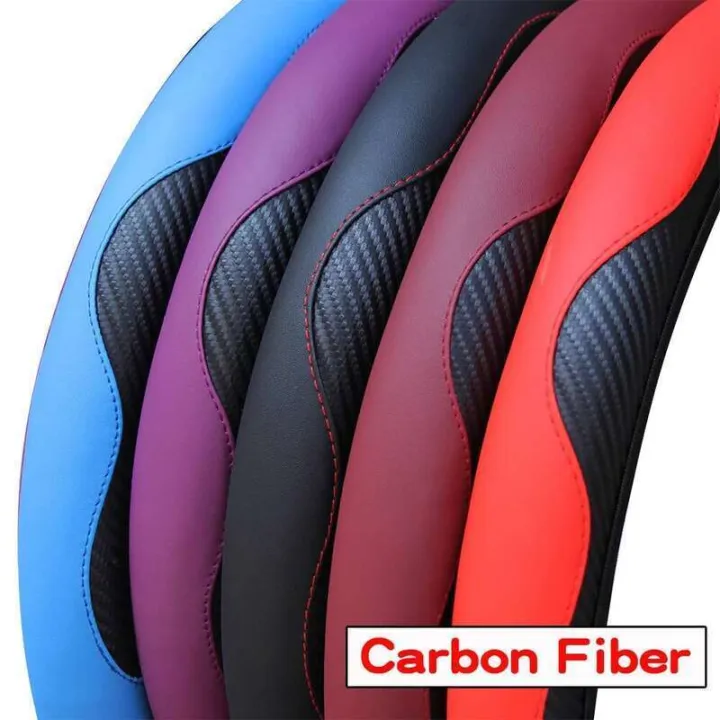PU%20Carbon%20Fiber%20Leather%20Car%20Steering%20Wheel%20Cover%20without%20Inner%20Ring%20Suitable%20for%2014.5-15%20Inches%20of%20Automotive%20Supplies%20-%20Image%204