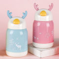 Creative Cartoon Deer Water Cup Double-layer Children's Cute Plastic Glass Cup Gift Cup. 