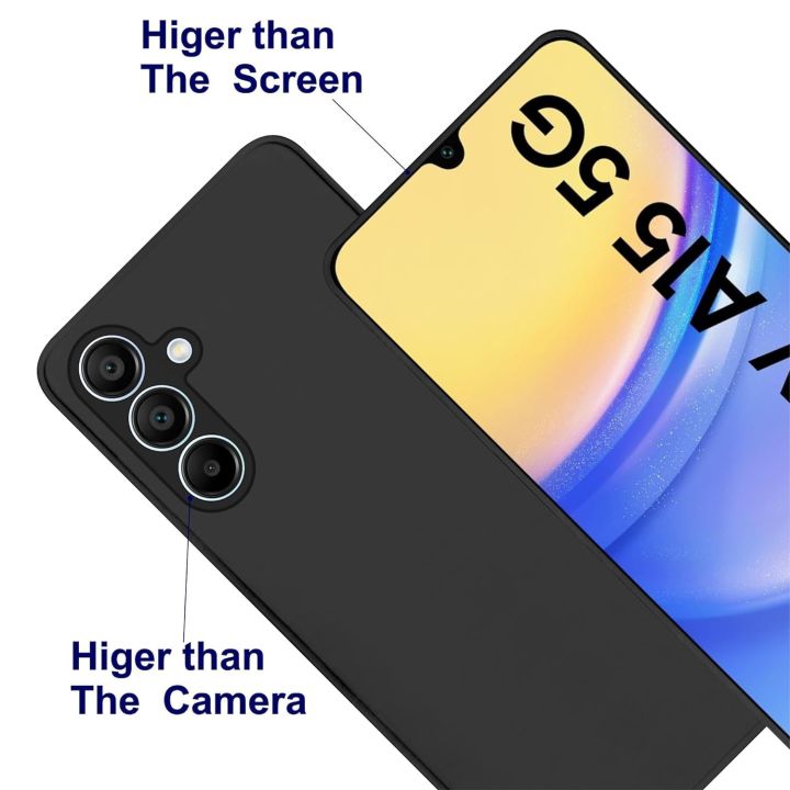 Silicone%20Case%20for%20Samsung%20Galaxy%20A15%205G%20-%20Camera%20Protective%20Flexible%20Phone%20Back%20Cover%20-%20Black%20-%20Image%204