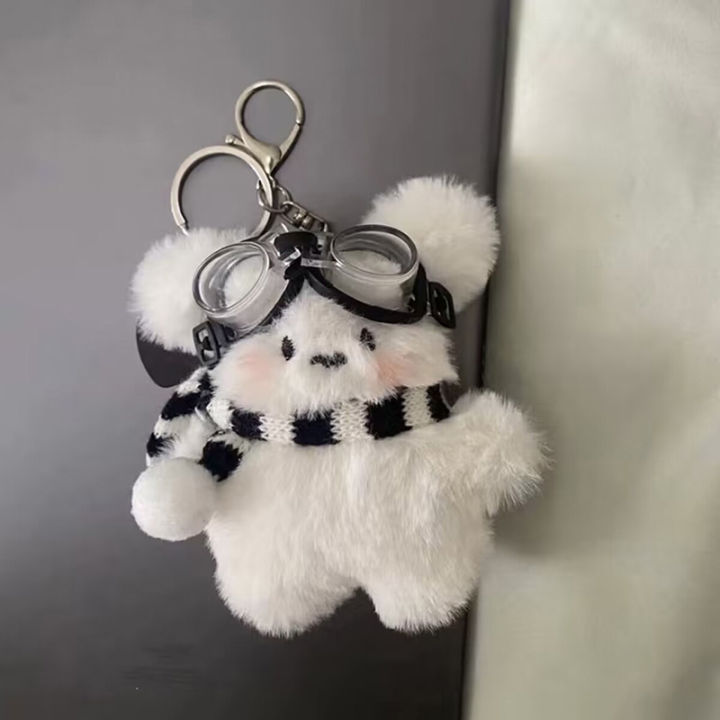 Pilot Pochacco Sanrio Plush Toys Keychain Kawaii Scarf Pochacco Children Stuffed Toy Keyring Women Bags Keychains Girls Gift GENGLI