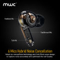 MWC ASVA Pro | Ultra Premium | Hybrid ANC (6 mics) | 10mm±0.1mm Driver | 90H Play Time (800mAh Battery) | 45ms Ultra Low Latency | iPx6 Water Resistance | Dual Device Pairing | Bluetooth 5.4. 