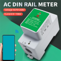 1 PCS Tuya Energy Meter Single Phase AC Din Rail Module Wifi Smart KWh Power Consumption Meter White-Green Watt Meter Voltmeter Ammeter. 