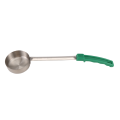 Pizza Spread Sauce Ladle Rubber Handle Flat Bottom Kitchen Cooking Spoon Stainless Steel Measuring Stir Soup Spoon -4 Oz. 