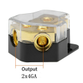 12V Power Distribution Block Car Audio Splitter 2 Way 0/2/4 Gauge in 4/6/8 Gauge Out Ground Distribution Block Amp. 