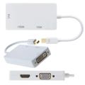 3 In 1 Thunderbolt Mini Display Port MINI DP Male To HDMI DVI VGA Female Adapter Converter Cable For Apple MacBook Air Pro MDP. 